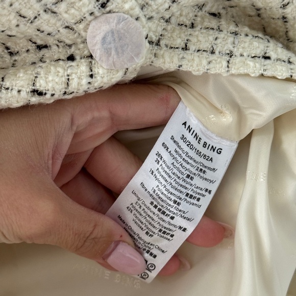 ANINE BING NWT Mateo Tweed Ivory Mini Skirt - Picture 7 of 11